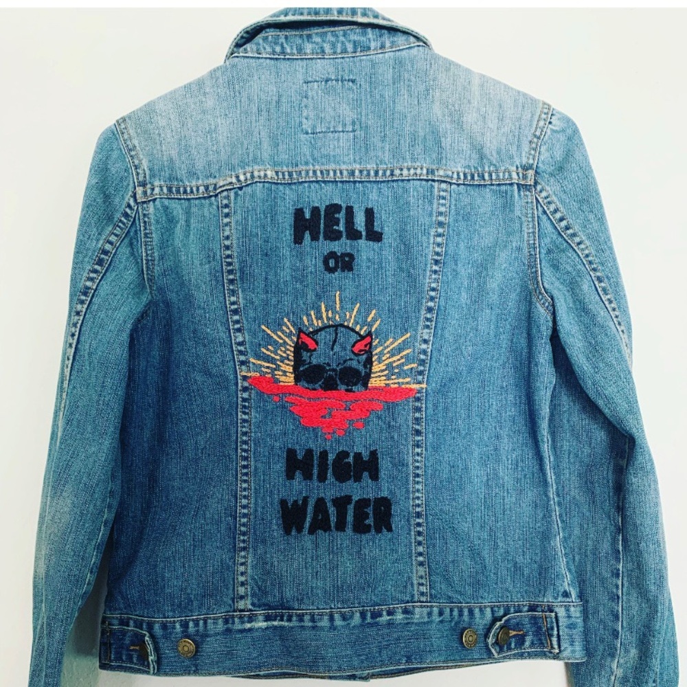 Hand embroidered jacket from Hawk + Wryn.